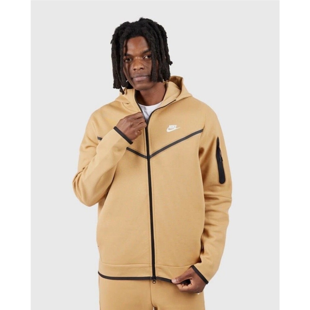Nike Men's Tan Zip-Up Hoodie